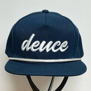 Deuce Golf Men's Signature Tour Performance Rope Hat Navy White NWOT